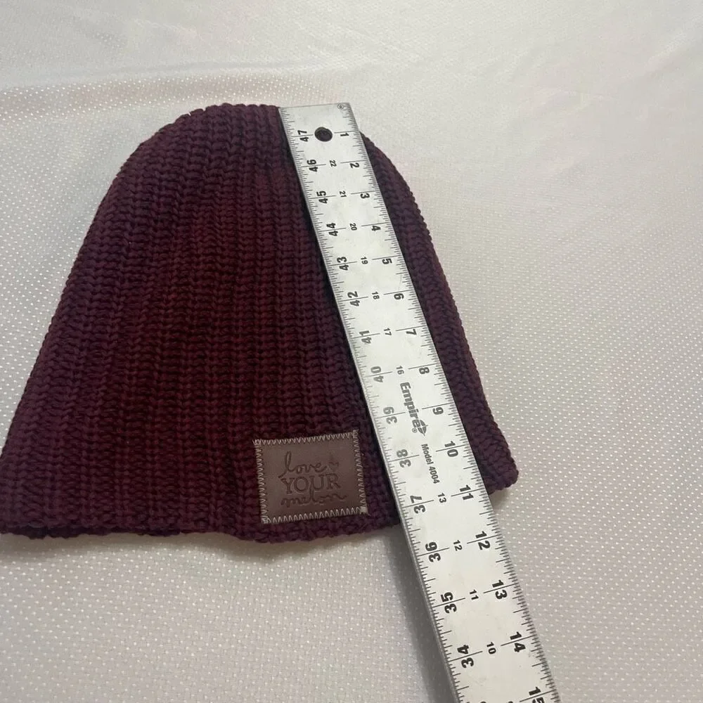 Love Your Melon Maroon Beanie Hat New